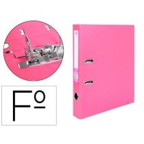Archivador de palanca liderpapel folio documenta forrado pvc con rado lomo 52 mm rosa compresor metalico