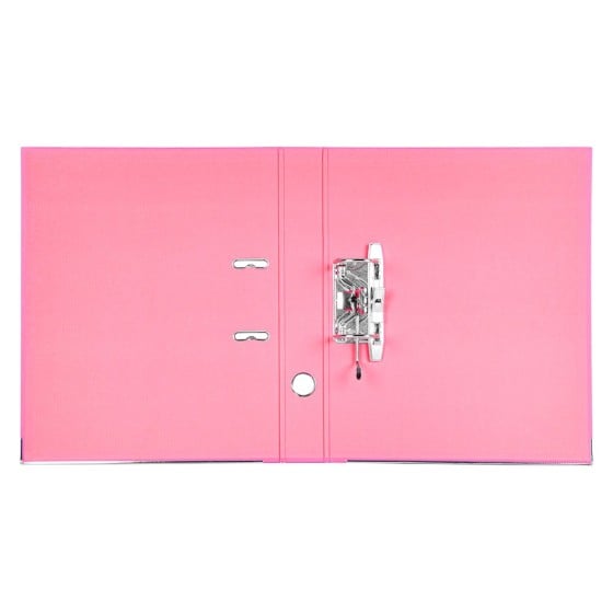 Archivador de palanca liderpapel folio documenta forrado pvc con rado lomo 52 mm rosa compresor metalico