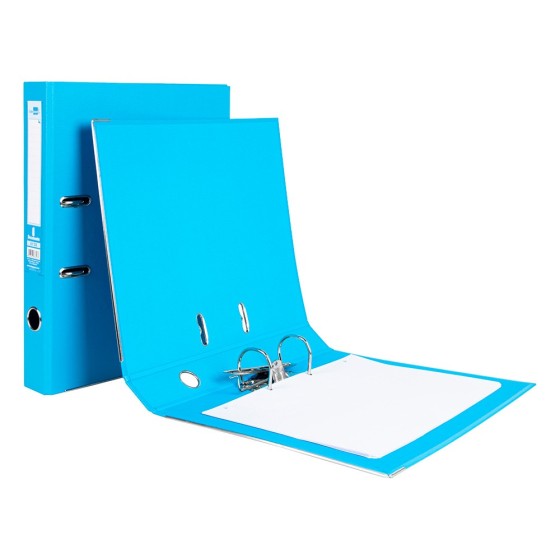 Archivador de palanca liderpapel folio documenta forrado pvc con rado lomo 52 mm celeste compresor metalico