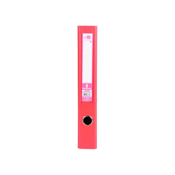 Archivador de palanca liderpapel folio documenta forrado pvc con rado lomo 52 mm rojo compresor metalico