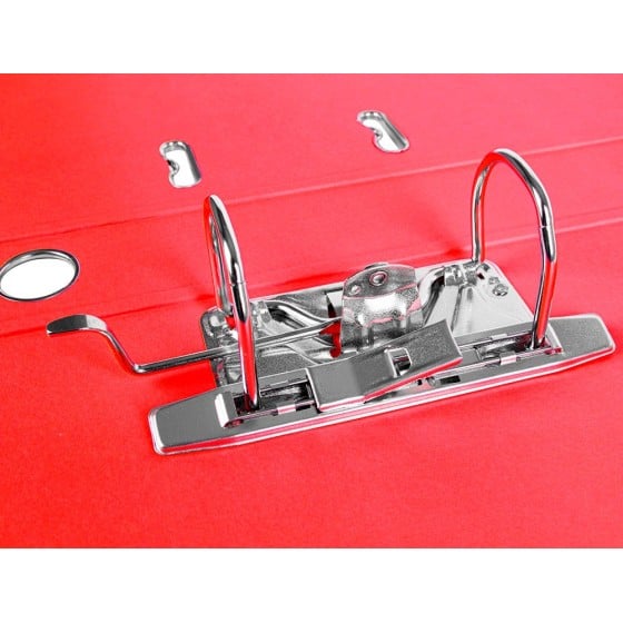 Archivador de palanca liderpapel folio documenta forrado pvc con rado lomo 52 mm rojo compresor metalico