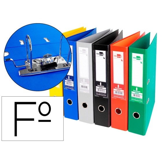 Archivador de palanca liderpapel folio documenta forrado pvc con rado lomo 75 mm colores surtidos classic