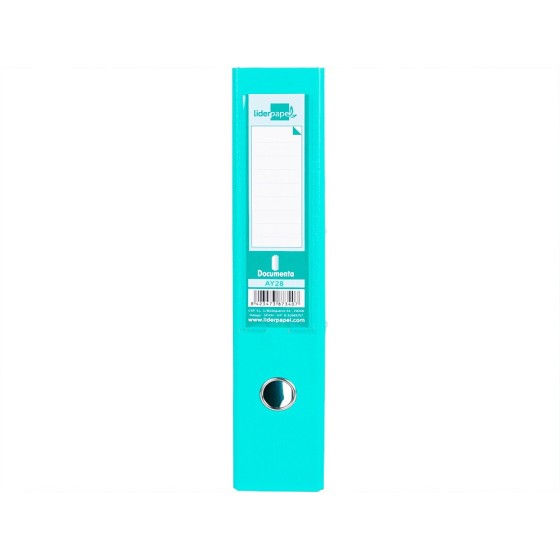 Archivador de palanca liderpapel folio documenta forrado pvc con rado lomo 75 mm verde claro compresor
