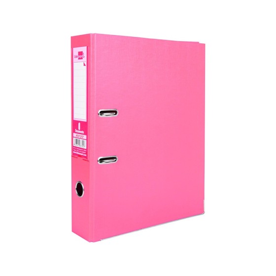 Archivador de palanca liderpapel folio documenta forrado pvc con rado lomo 75 mm rosa compresor metalico