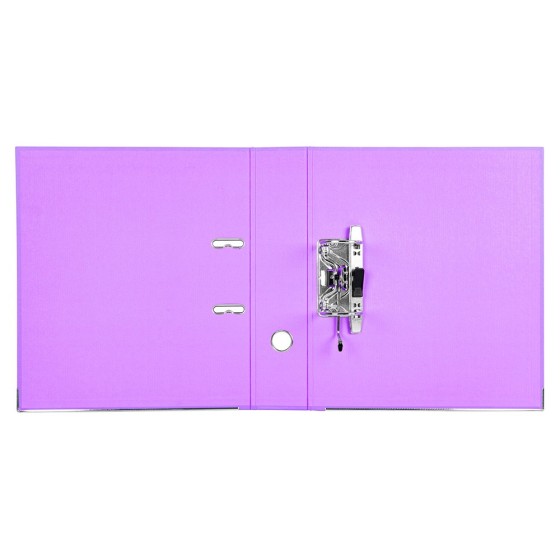 Archivador de palanca liderpapel a4 documenta forrado pvc con rado lomo 75 mm lila compresor metalico