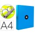 Carpeta 4 anillas 40 mm mixtas liderpapel antartik a4 forrada color azul