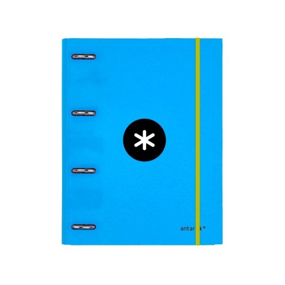 Carpeta con recambio liderpapel antartik a4 cuadro 5 mm forrada 4 anillas 25mm redondas color azul