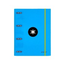 Carpeta con recambio liderpapel antartik a4 cuadro 5 mm forrada 4 anillas 25mm redondas color azul