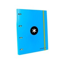 Carpeta con recambio liderpapel antartik a4 cuadro 5 mm forrada 4 anillas 25mm redondas color azul