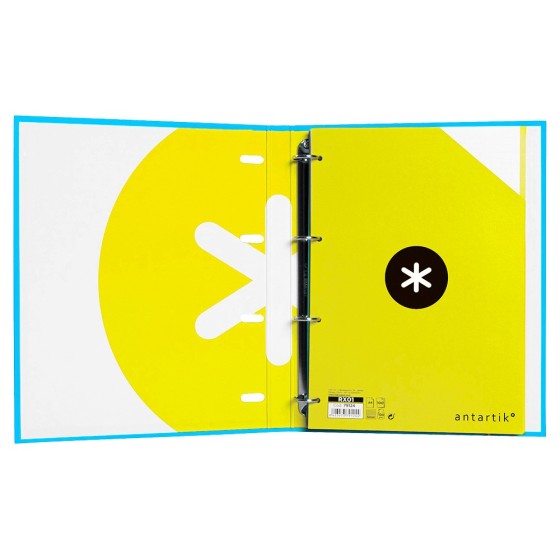 Carpeta con recambio liderpapel antartik a4 cuadro 5 mm forrada 4 anillas 25mm redondas color azul