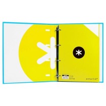 Carpeta con recambio liderpapel antartik a4 cuadro 5 mm forrada 4 anillas 25mm redondas color azul