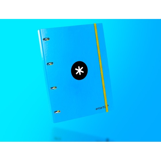 Carpeta con recambio liderpapel antartik a4 cuadro 5 mm forrada 4 anillas 25mm redondas color azul