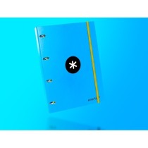 Carpeta con recambio liderpapel antartik a4 cuadro 5 mm forrada 4 anillas 25mm redondas color azul