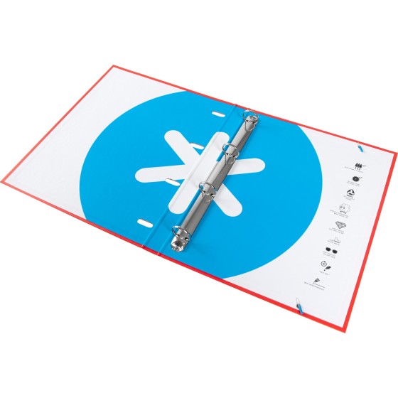 Carpeta con recambio liderpapel antartik a4 cuadro 5 mm forrada 4 anillas 25mm redondas color rojo