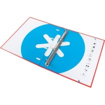 Carpeta con recambio liderpapel antartik a4 cuadro 5 mm forrada 4 anillas 25mm redondas color rojo
