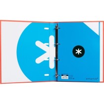 Carpeta con recambio liderpapel antartik a4 cuadro 5 mm forrada 4 anillas 25mm redondas color rojo