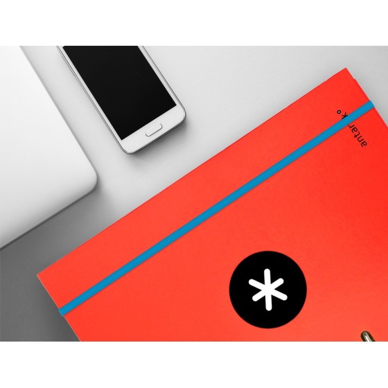 Carpeta con recambio liderpapel antartik a4 cuadro 5 mm forrada 4 anillas 25mm redondas color rojo