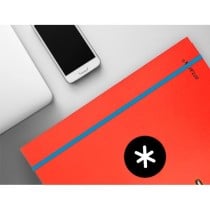 Carpeta con recambio liderpapel antartik a4 cuadro 5 mm forrada 4 anillas 25mm redondas color rojo