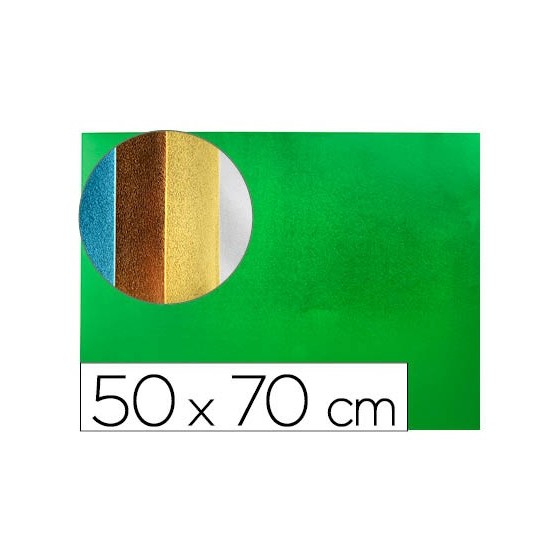 Goma eva liderpapel 50x70 cm espesor 2 mm metalizada verde
