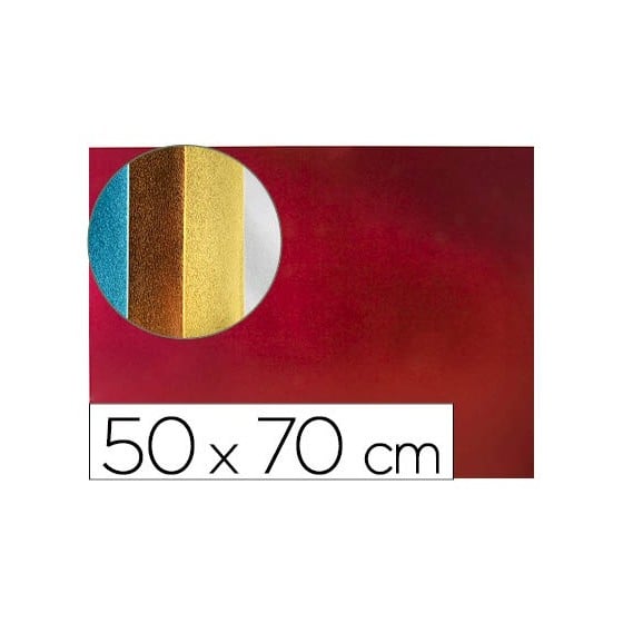 Goma eva liderpapel 50x70 cm espesor 2 mm metalizada rojo