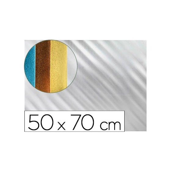 Goma eva liderpapel 50x70 cm espesor 2 mm metalizada plata
