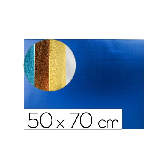 Goma eva liderpapel 50x70 cm espesor 2 mm metalizada azul