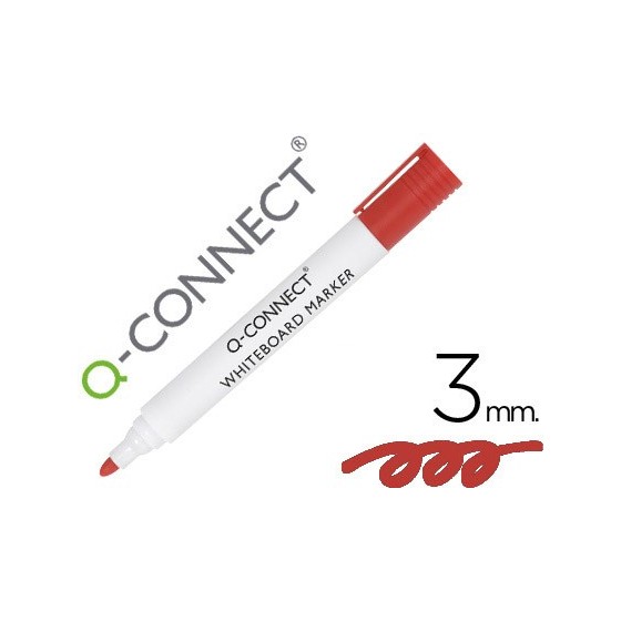 Rotulador q-connect pizarra blanca color rojo punta redonda 3.0 mm