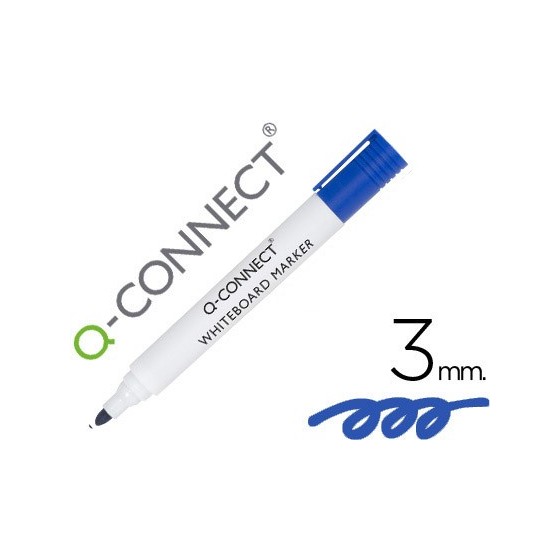 Rotulador q-connect pizarra blanca color azul punta redonda 3.0 mm