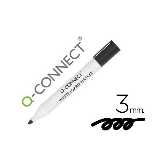 Rotulador q-connect pizarra blanca color negro punta redonda 3.0 mm