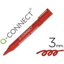 Rotulador q-connect marcador permanente rojo punta redonda 3.0 mm