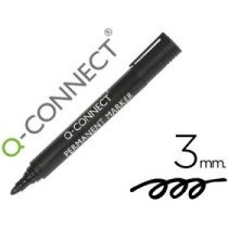 Rotulador q-connect marcador permanente negro punta redonda 3.0 mm