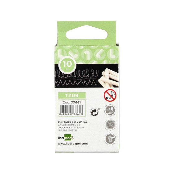 Tiza blanca antipolvo liderpapel caja de 10 unidades