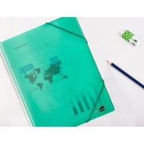 Carpeta liderpapel escaparate con espiral 20 fundas polipropileno din a5 verde