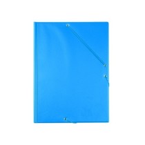 Carpeta liderpapel gomas folio 3 solapas carton forrado pvc azul