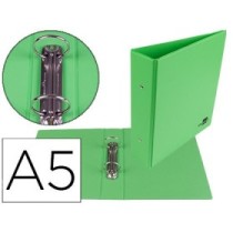 Carpeta de 2 anillas 40 mm redondas liderpapel a5 carton forrado pvc verde