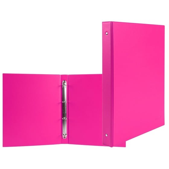 Carpeta de 4 anillas 25 mm redondas liderpapel a5 carton forrado pvc fucsia