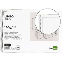Bloc dibujo liderpapel lineal espiral 230x325mm 20 hojas 180 g/m2 con recuadro perforado