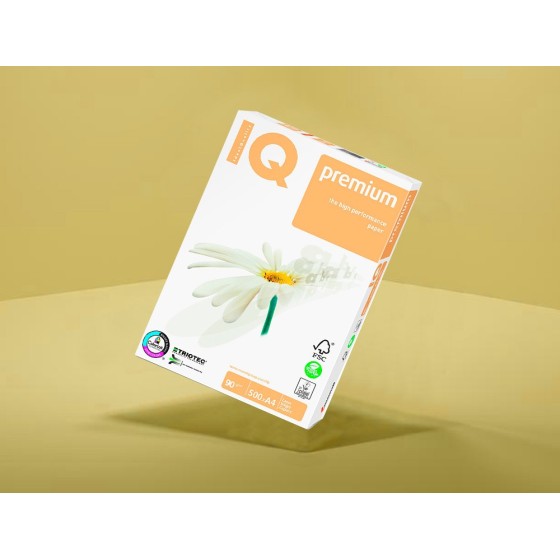 Papel fotocopiadora iq premium din a4 90 gramos paquete de 500 hojas