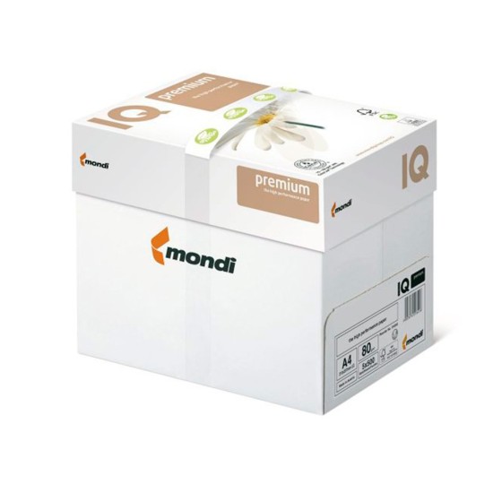 Papel fotocopiadora iq premium din a4 80 gramos paquete de 500 hojas