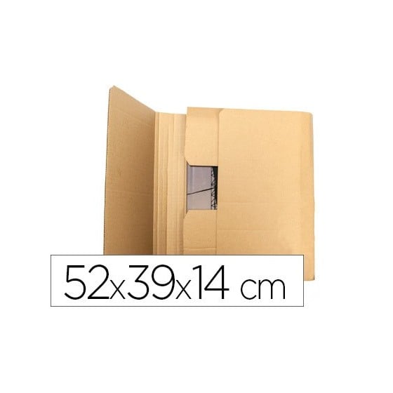 Caja para embalar q-connect libro medidas 520x390x140 mm espesor carton 3 mm