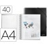 Carpeta liderpapel escaparate con espiral 40 fundas polipropileno din a4 negro
