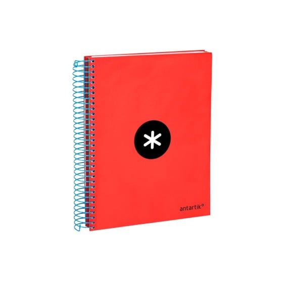 Cuaderno espiral liderpapel a5 micro antartik tapa forrada120h 100gr cuadro 5mm 5 bandas6 taladros colores surtidos