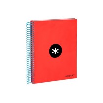 Cuaderno espiral liderpapel a5 micro antartik tapa forrada120h 100gr cuadro 5mm 5 bandas6 taladros colores surtidos
