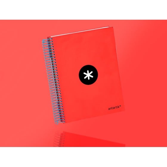 Cuaderno espiral liderpapel a5 micro antartik tapa forrada120h 100gr cuadro 5mm 5 bandas6 taladros colores surtidos