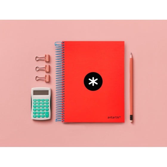 Cuaderno espiral liderpapel a5 micro antartik tapa forrada120h 100gr cuadro 5mm 5 bandas6 taladros colores surtidos