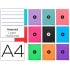 Cuaderno espiral liderpapel a4 micro antartik tapa forrada 120h 100 gr horizontal 5 bandas 4 taladros colores surt
