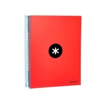 Cuaderno espiral liderpapel a4 micro antartik tapa forrada 120h 100 gr horizontal 5 bandas 4 taladros colores surt