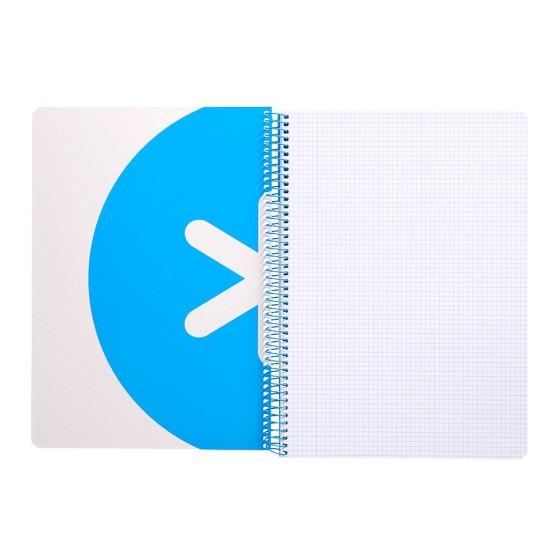 Cuaderno espiral liderpapel a4 micro antartik tapa dura 80h 100 gr cuadro 5mm sin bandas 4 taladros color rosa fluor