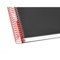 Cuaderno espiral liderpapel a5 micro antartik tapa forrada 120h 100g liso con bandas 6 taladros color negro