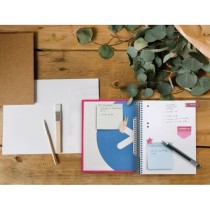 Cuaderno espiral liderpapel a5 micro antartik tapa forrada 120h 100 gr liso con bandas 6 taladros color rosa fluor